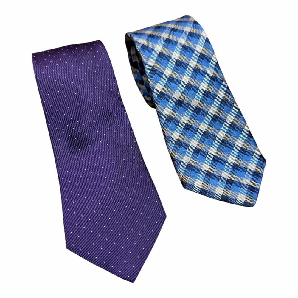 Elegant Purple and Blue Checkered Ties 2